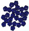 25 15mm Transparent Cobalt Flower Beads